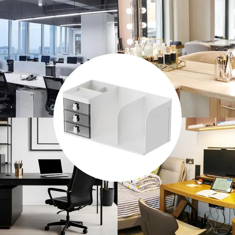 Desk Organizer With Drawer File Holders And Pen Holders Simple Drawer - Image 5