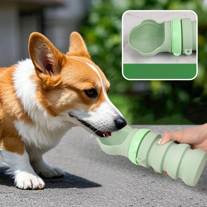 Pet Foldable Water Bottle Portable Dog Cat Silicone Bottle Outdoor - Image 2