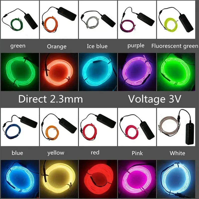 1M/3M/5M Flexible Neon Light Ball Dress Decoration Light EL Luminous - Image 2